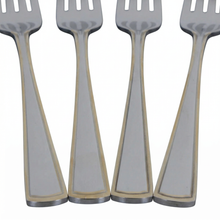 Dining Fork Set with Polished Finish and Gold Line - Set of 6