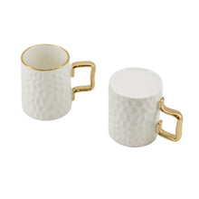 Designer White Porcelain Cups with Matching Saucers