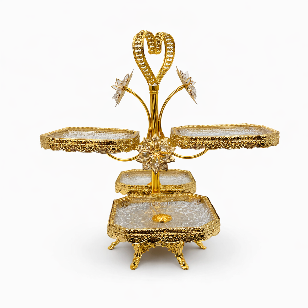 Gold Crystal 4-Tier Dessert Serving Stand