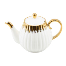 White & Gold Drip Design Coffee Cup Collection - 17 PCS Fine Porcelain