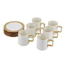 Designer White Porcelain Cups with Matching Saucers