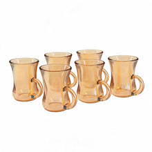 Turkish-Style Amber Glass Drinkware Set - 6 Piece