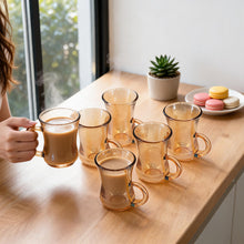Turkish-Style Amber Glass Drinkware Set - 6 Piece