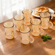 Turkish-Style Amber Glass Drinkware Set - 6 Piece
