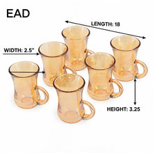 Turkish-Style Amber Glass Drinkware Set - 6 Piece