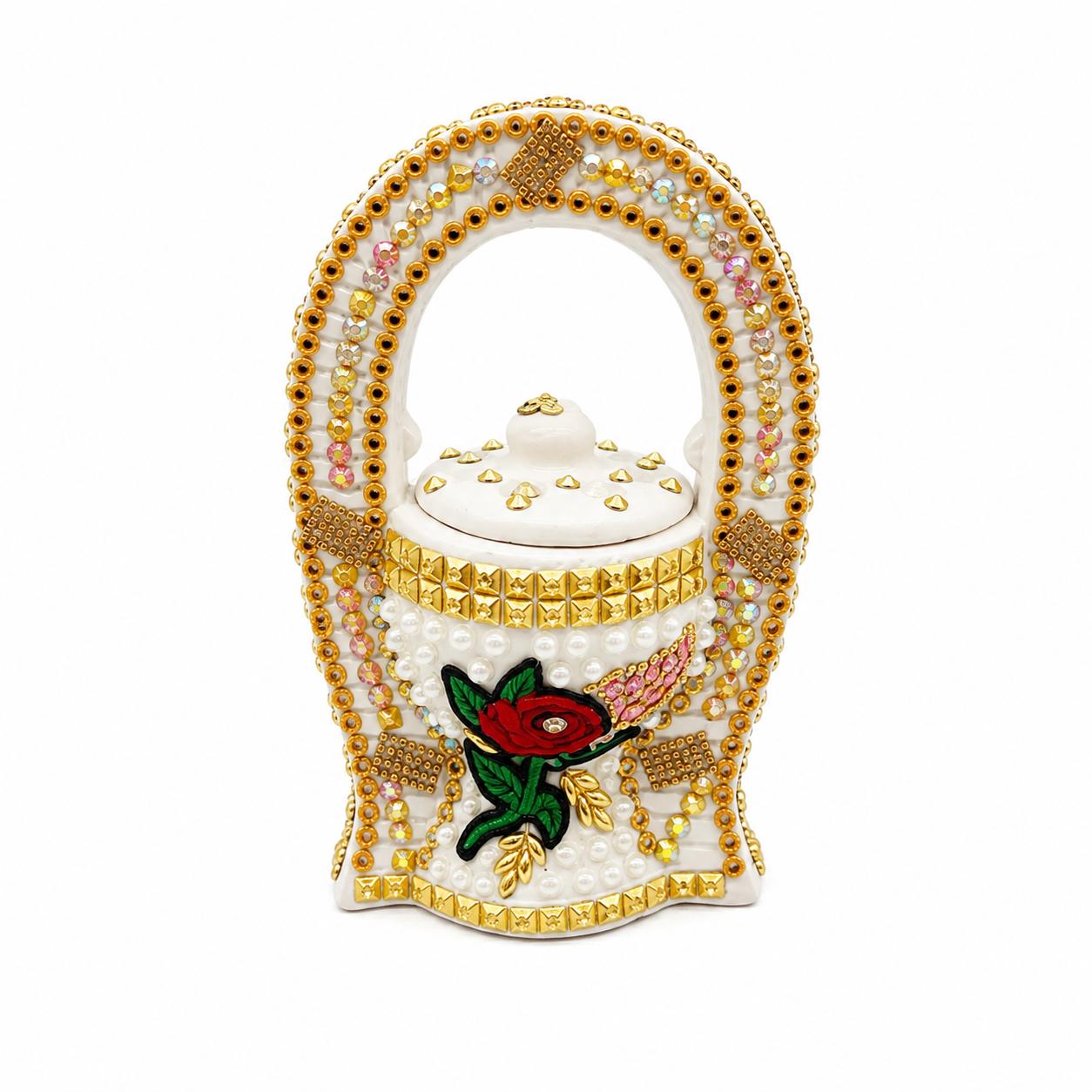 Elegant Handmade Bakhoor Incense Burner with Handle - Rose