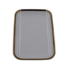 Set of 6 - Elegant White Gold Dinnerware - Glass Tray 9.65" x 6.3" x 0.98"
