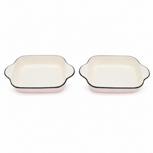 2PC Oven-Safe Ceramic Baking Dishes with Black Edge