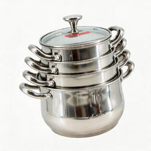 Heavy-Duty Stainless Steel Soup & Stew Pot Set - 4-Piece Kitchen Cookware