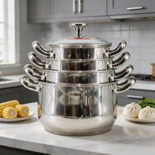 Heavy-Duty Stainless Steel Soup & Stew Pot Set - 4-Piece Kitchen Cookware