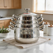 Heavy-Duty Stainless Steel Soup & Stew Pot Set - 4-Piece Kitchen Cookware