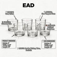 Multi-Use 328ML Clear Glass Cups - Set of 6