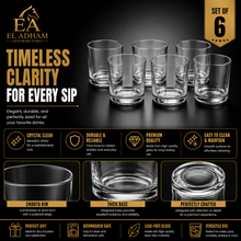 Multi-Use 328ML Clear Glass Cups - Set of 6