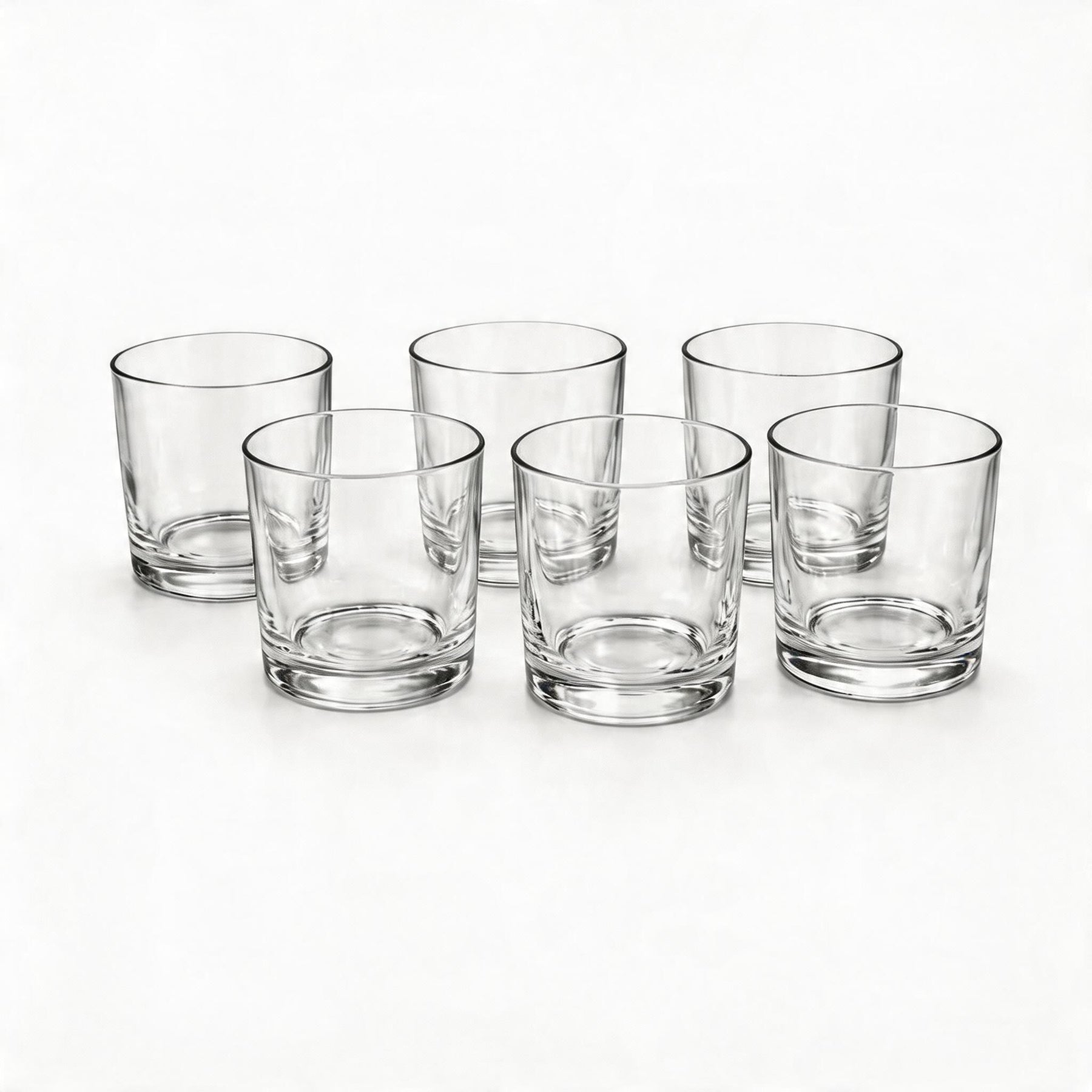 Multi-Use 328ML Clear Glass Cups - Set of 6