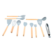 Multi-Function Silicone Kitchen Utensil & Knife Storage Set with Cutting Board - Light Gray