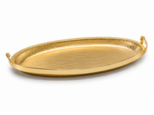 Decorative Gold Oval Tray with Handle