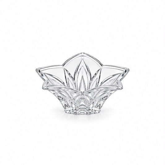 Small Clear Flower-Shaped Decorative Serving Bowl – Elegant Petal Design, 6" x 6" x 2.25"