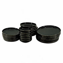 Elegant Black & Gold Dinnerware Set - 24 Piece