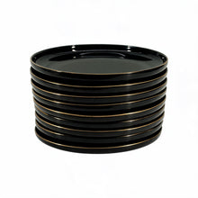 Elegant Black & Gold Dinnerware Set - 24 Piece