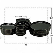 Elegant Black & Gold Dinnerware Set - 24 Piece