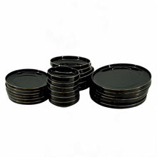 Elegant Black & Gold Dinnerware Set - 24 Piece
