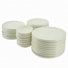 White and Gold Everyday Dinnerware Collection - 24 Piece