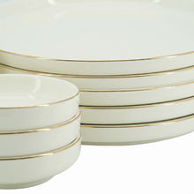 White and Gold Everyday Dinnerware Collection - 24 Piece