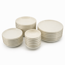 White and Gold Everyday Dinnerware Collection - 24 Piece
