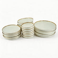 Timeless White Porcelain Dinner Set with Gold Accent - 24 Piece