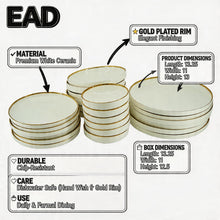 Timeless White Porcelain Dinner Set with Gold Accent - 24 Piece