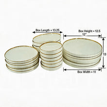 Timeless White Porcelain Dinner Set with Gold Accent - 24 Piece