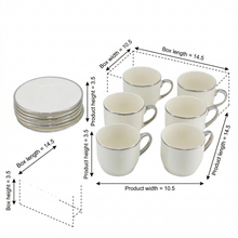 Contemporary White Drinkware Set with Silver Detailing - 12 Piece