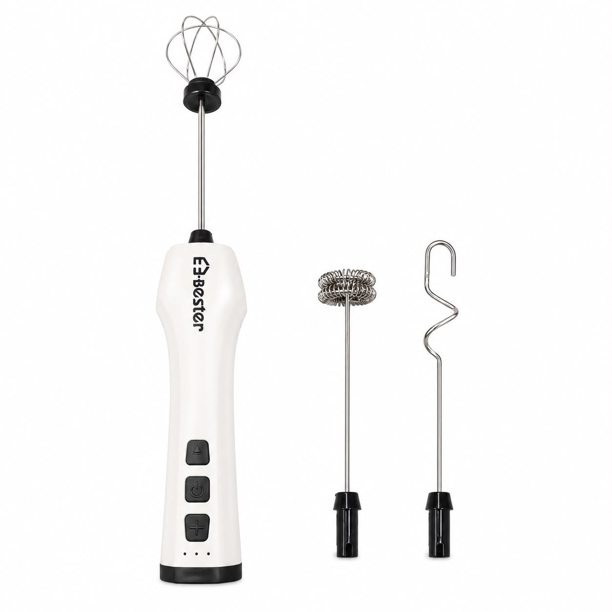 3-in-1 Cordless Kitchen Hand Blender with Whisk, Frother & Mixing Hook Rechargeable