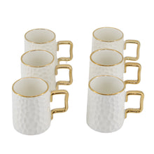 Designer White Porcelain Cups with Matching Saucers