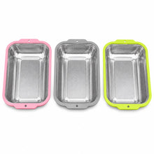 3-Piece Stainless Steel Rectangular Mesh Strainer Set with Color-Coated Handles – Medium Nesting Kitchen Colanders for Washing, Draining & Rinsing