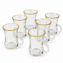 Turkish-Style Gold-Rim Glass Drinkware Set - 6 Piece