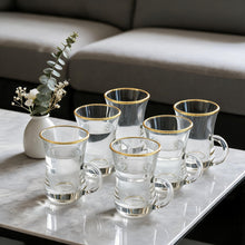 Turkish-Style Gold-Rim Glass Drinkware Set - 6 Piece
