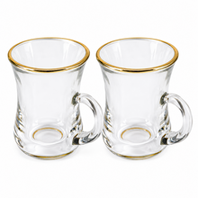 Turkish-Style Gold-Rim Glass Drinkware Set - 6 Piece