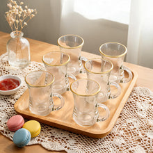 Turkish-Style Gold-Rim Glass Drinkware Set - 6 Piece