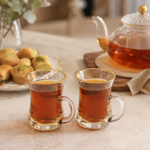 Turkish-Style Gold-Rim Glass Drinkware Set - 6 Piece