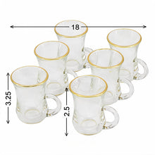 Turkish-Style Gold-Rim Glass Drinkware Set - 6 Piece