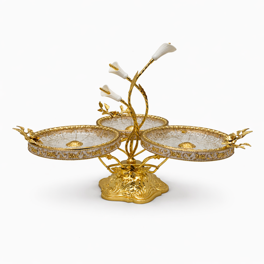 Elegant Gold 3-Tier Crystal Dessert Stand
