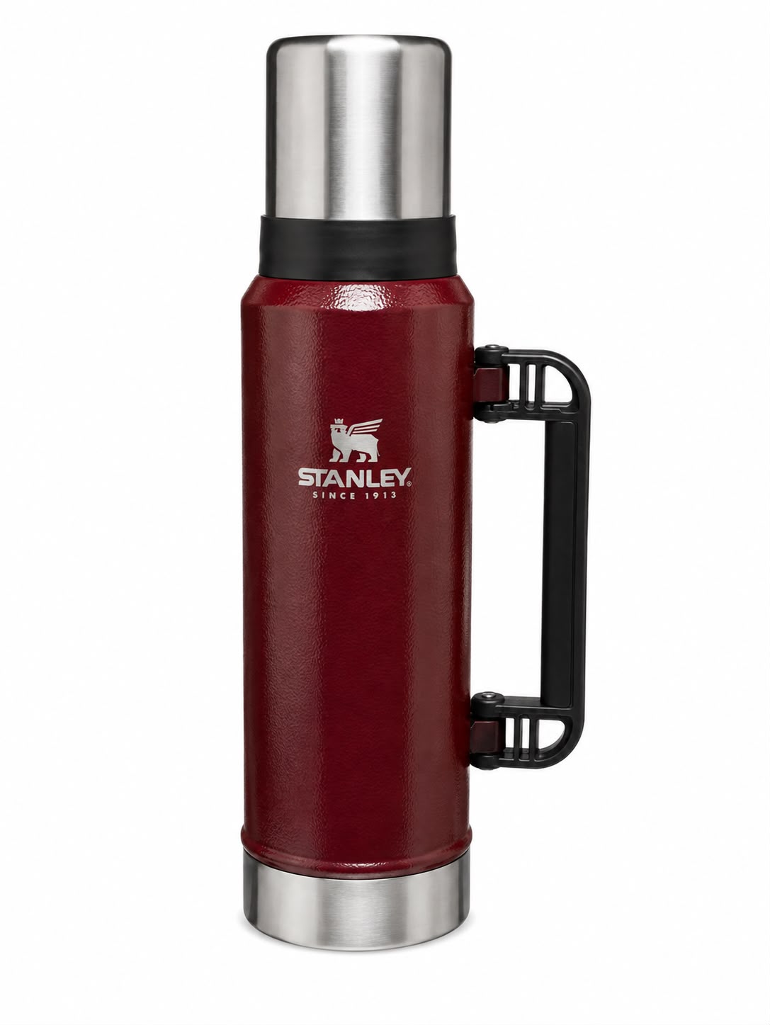 Stanley Classic Vacuum Insulated Flask And Travel Thermos  with Handle & Cup Lid – 1.4L (1400ML)- Burgundy
