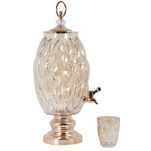7-Piece Amber Glass Beverage Dispenser Set - 8L Drink Server