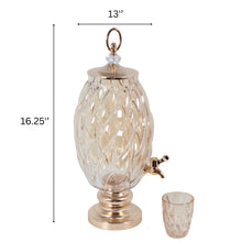 7-Piece Amber Glass Beverage Dispenser Set - 8L Drink Server