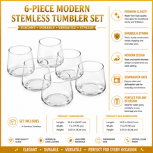 Everyday Clear Glass Beverage Tumblers - 6 Piece