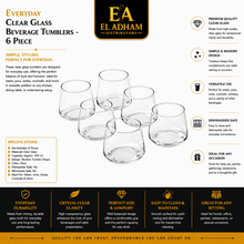 Everyday Clear Glass Beverage Tumblers - 6 Piece