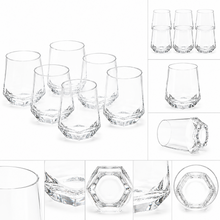 Faceted Clear Glass Tumbler Set of Six