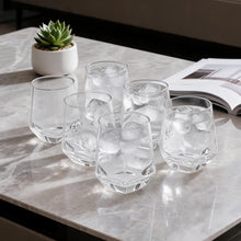 Faceted Clear Glass Tumbler Set of Six
