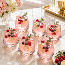 Faceted Clear Glass Tumbler Set of Six